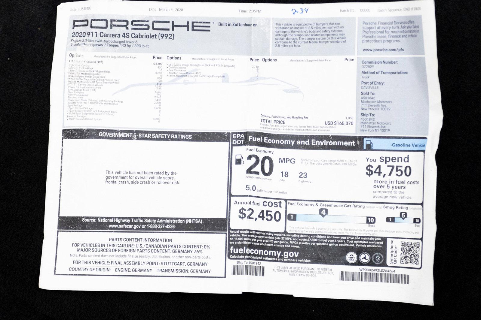 Used 2020 Porsche 911 Carrera 4S | St. Petersburg, FL