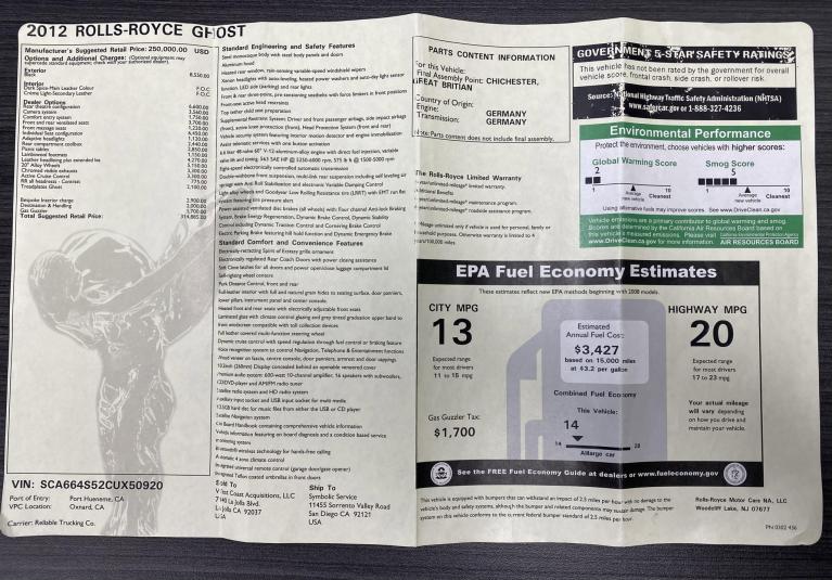 Used 2012 Rolls-Royce Ghost Base for sale $109,950 at eurocarscertified.com by Automobili Limited in King of Prussia PA'